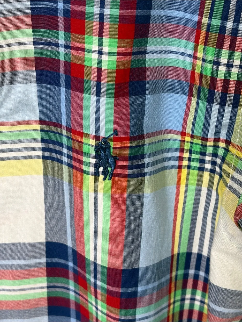 Ralph Lauren Boys Plaid Button Down Shirt Size S (8) Blue Cotton Preppy
